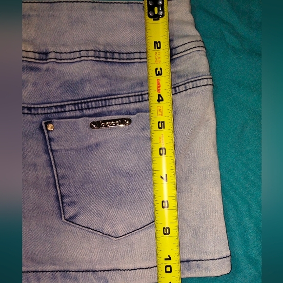 bacci Denim Mini Skirt with Distressed Details - Picture 8 of 8